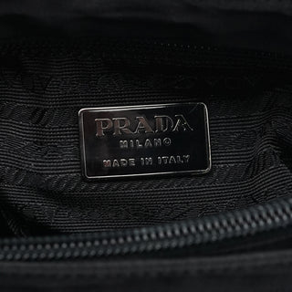 Black Tessuto Nylon Metal Hoop Handle Bag