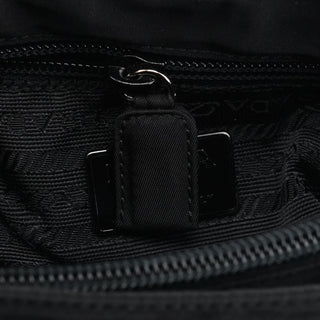 Black Tessuto Nylon Metal Hoop Handle Bag