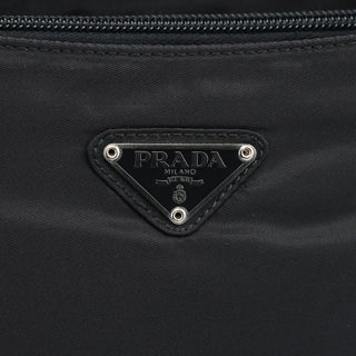 Black Tessuto Nylon Metal Hoop Handle Bag
