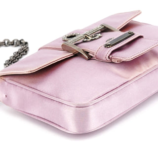 BR2765 Pink Satin Crystal Buckle Mini Bag