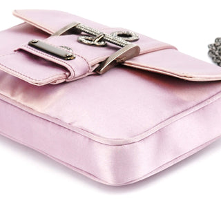BR2765 Pink Satin Crystal Buckle Mini Bag