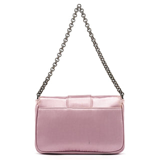 BR2765 Pink Satin Crystal Buckle Mini Bag