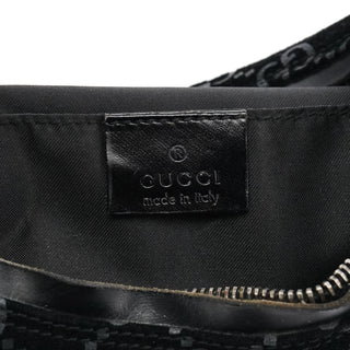 000 0602 Black GG Suede Shoulder Bag