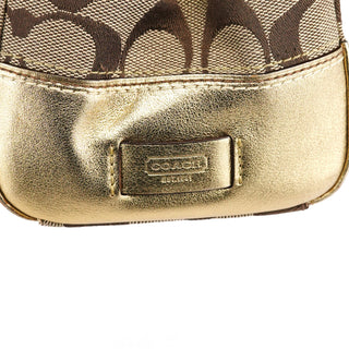 11062 Beige Gold Signature Turnlock Tote Bag