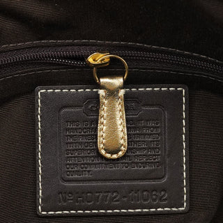 11062 Beige Gold Signature Turnlock Tote Bag