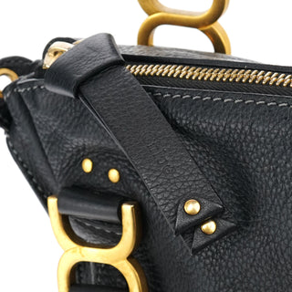 Black Leather Marcie Shoulder Bag
