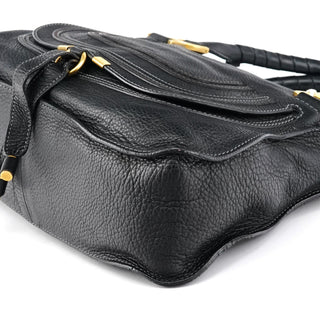 Black Leather Marcie Shoulder Bag