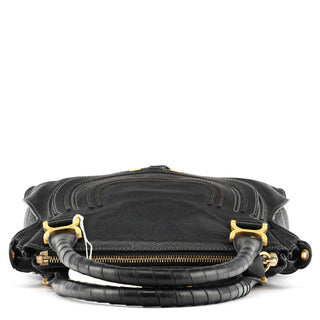 Black Leather Marcie Shoulder Bag