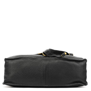 Black Leather Marcie Shoulder Bag