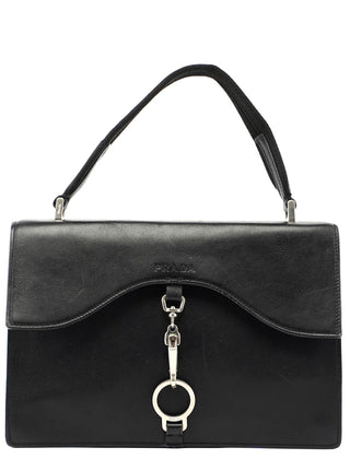 Prada Black Leather Top Handle Bag