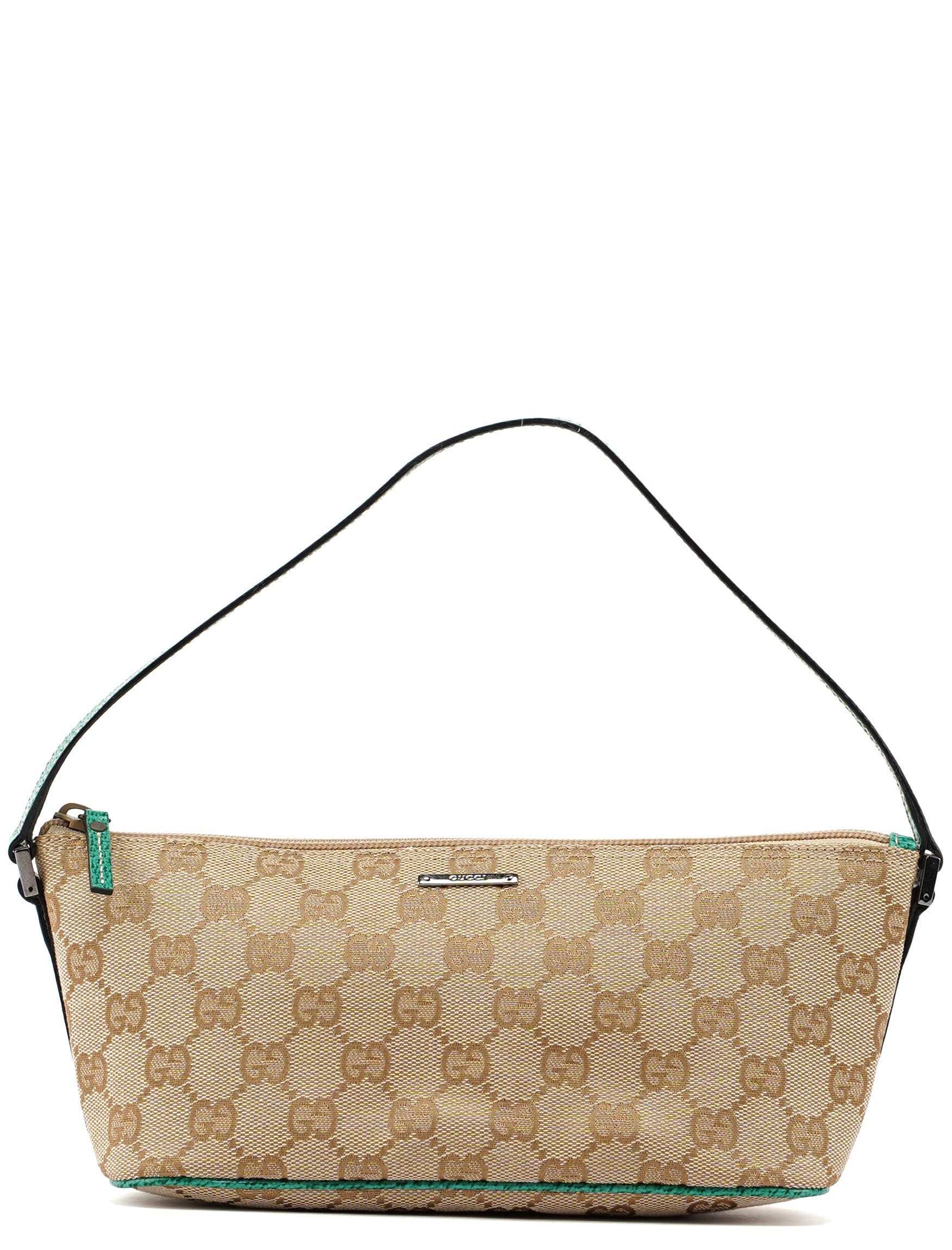 Gucci Beige Turquoise Boat Pochette