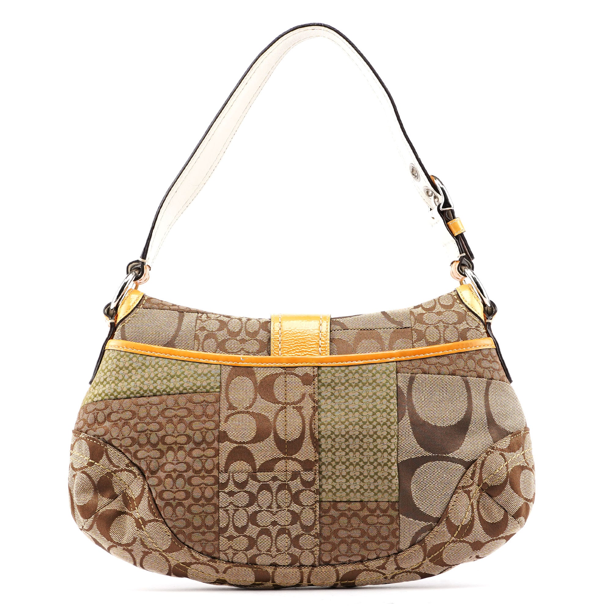 F12316 Beige Signature C Patchwork Soho Bag