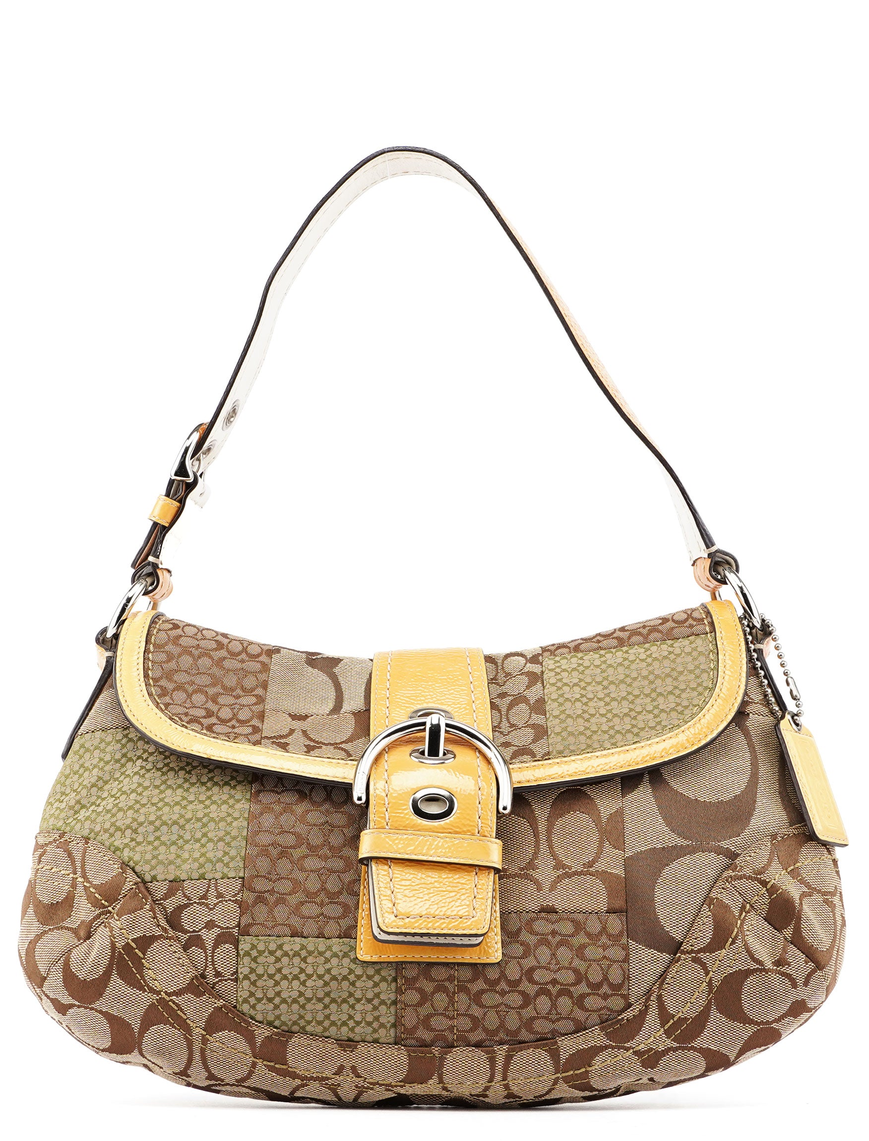 F12316 Beige Signature C Patchwork Soho Bag