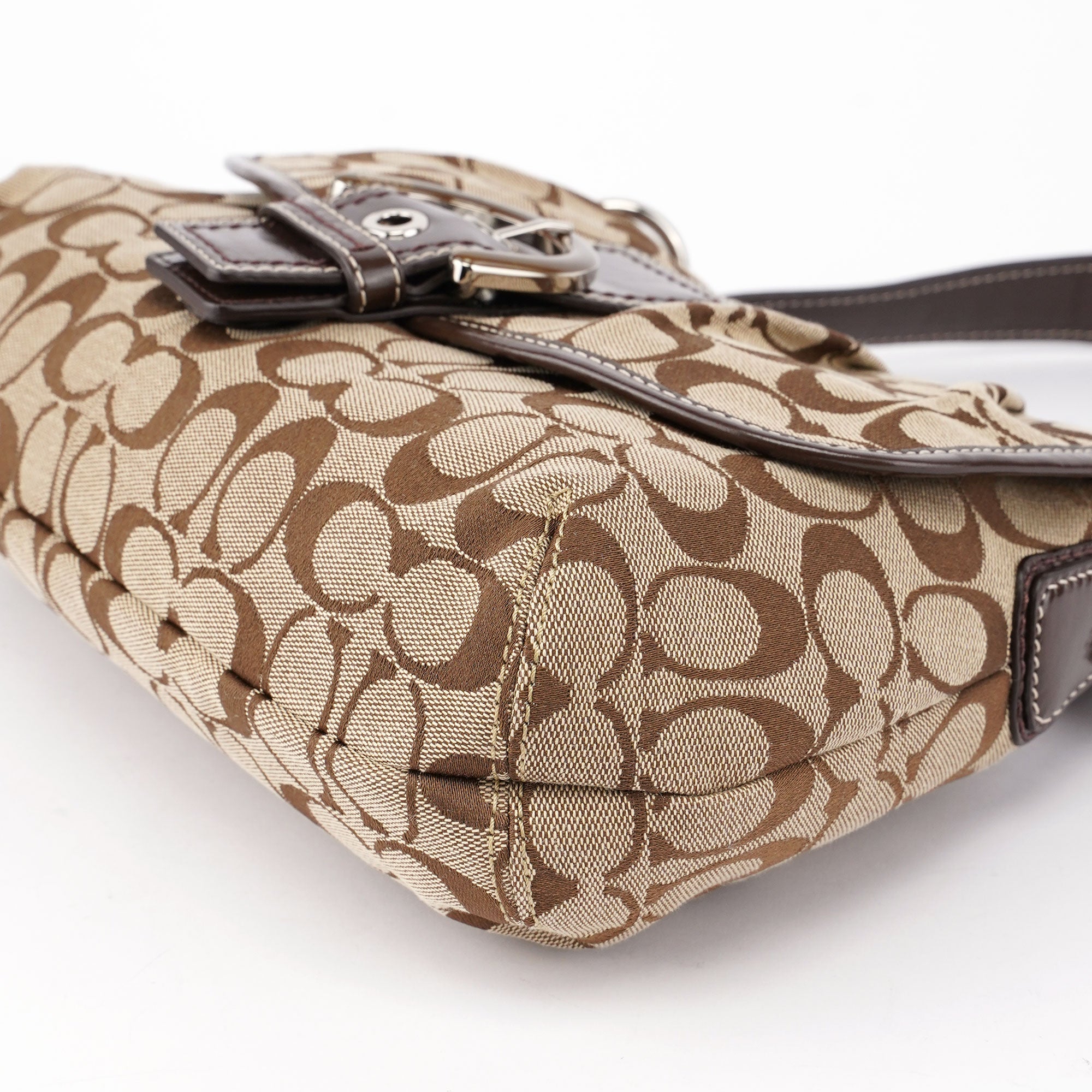 Beige Signature C Soho Shoulder Bag