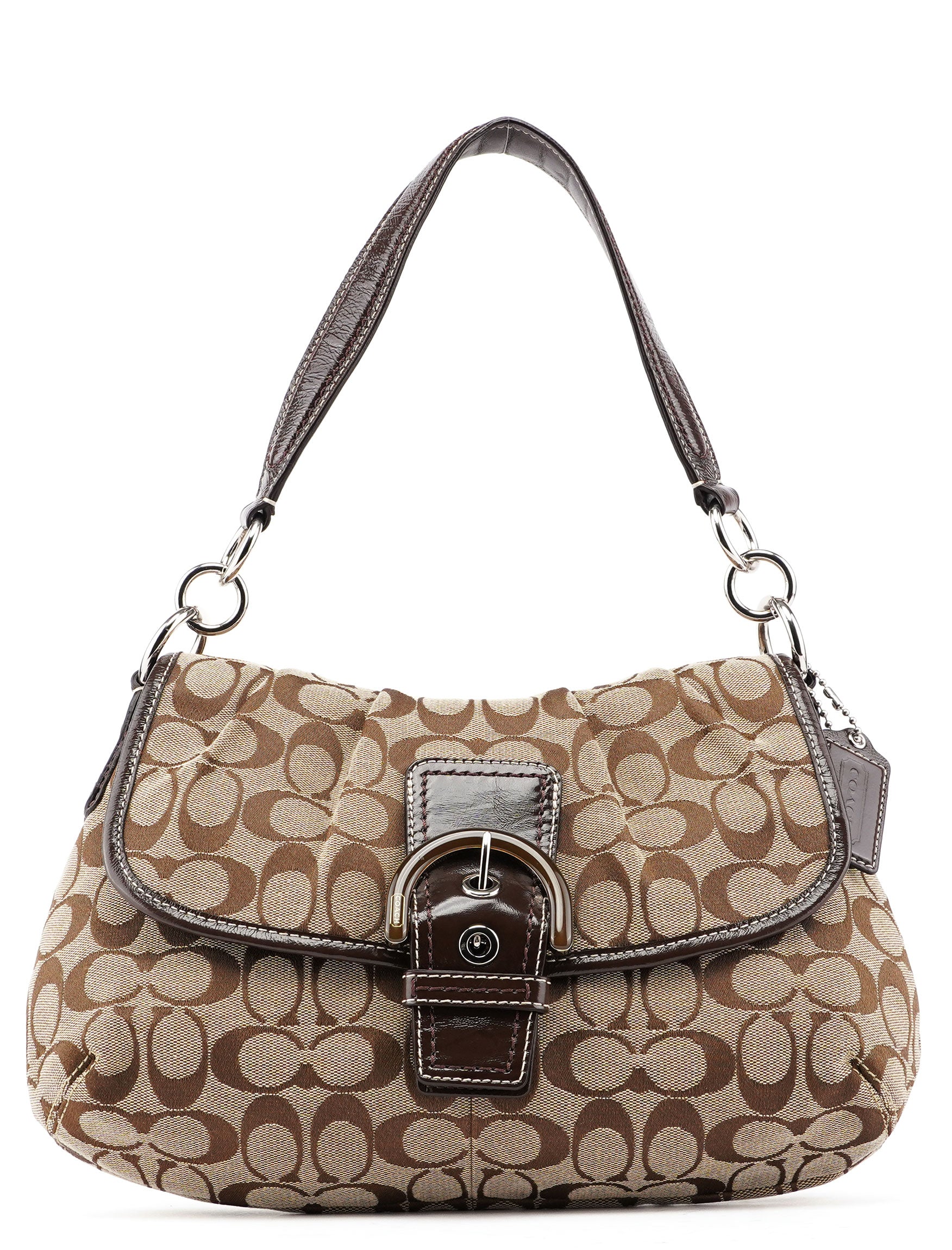 Beige Signature C Soho Shoulder Bag