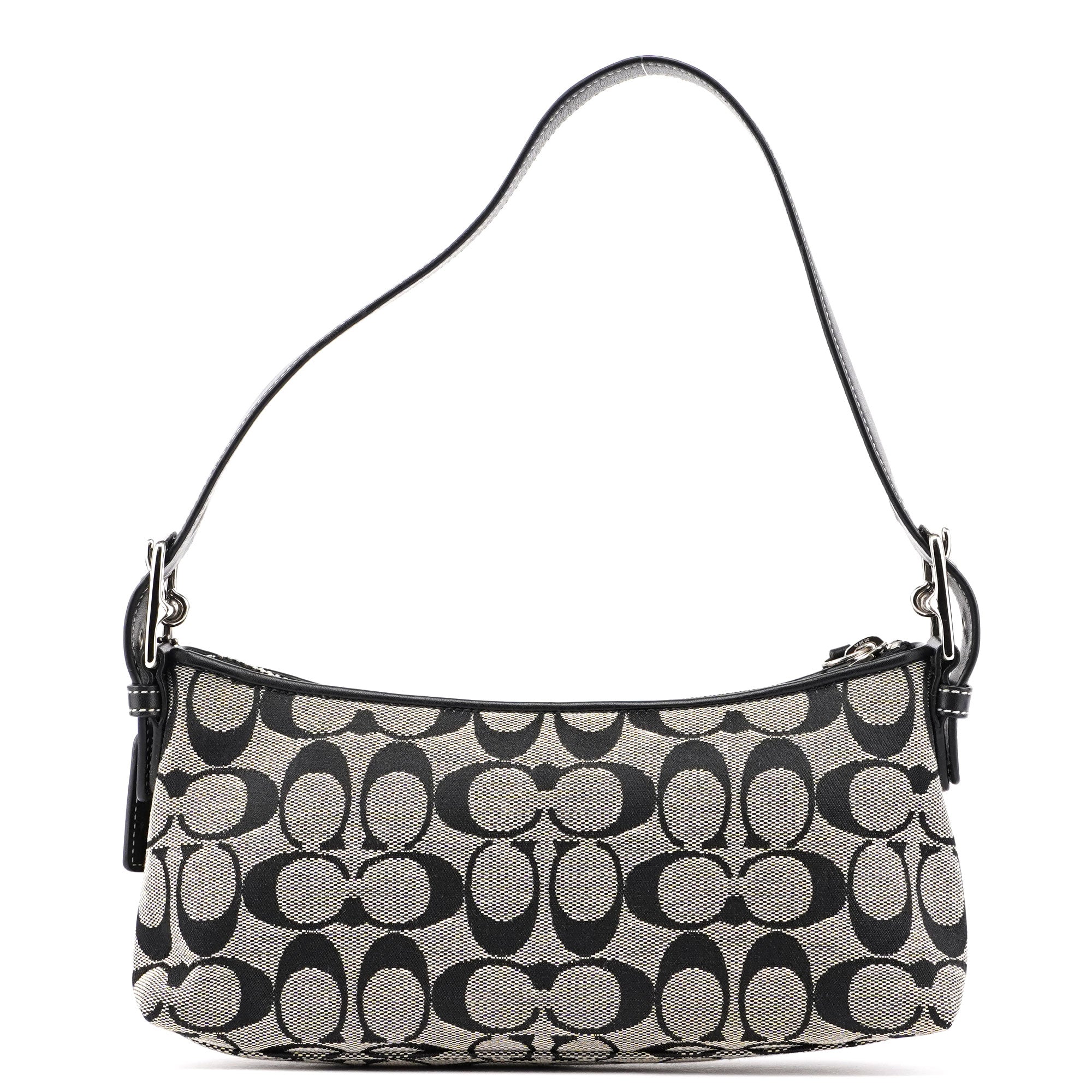 6371 Grey Signature C Demi Shoulder Bag