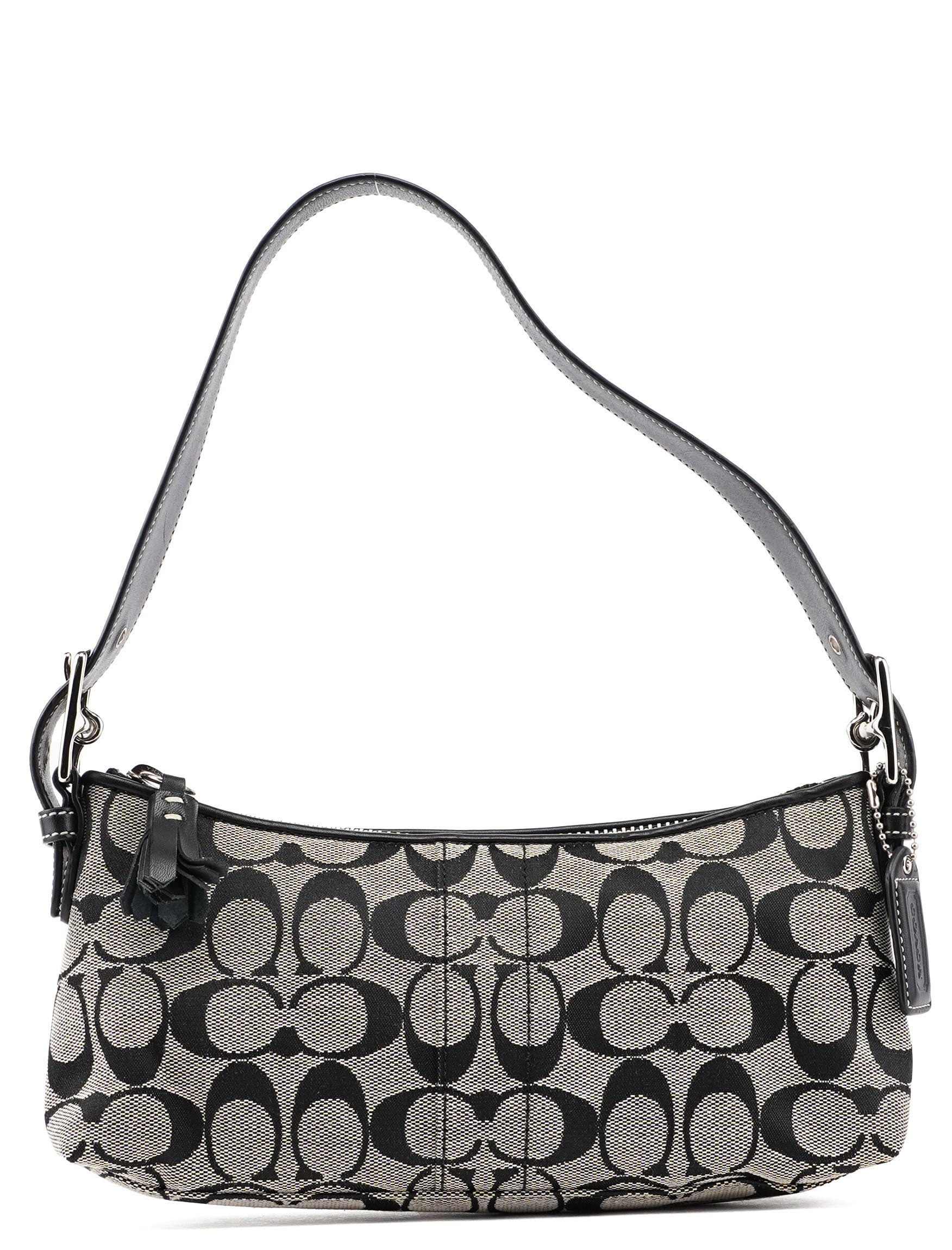 6371 Grey Signature C Demi Shoulder Bag