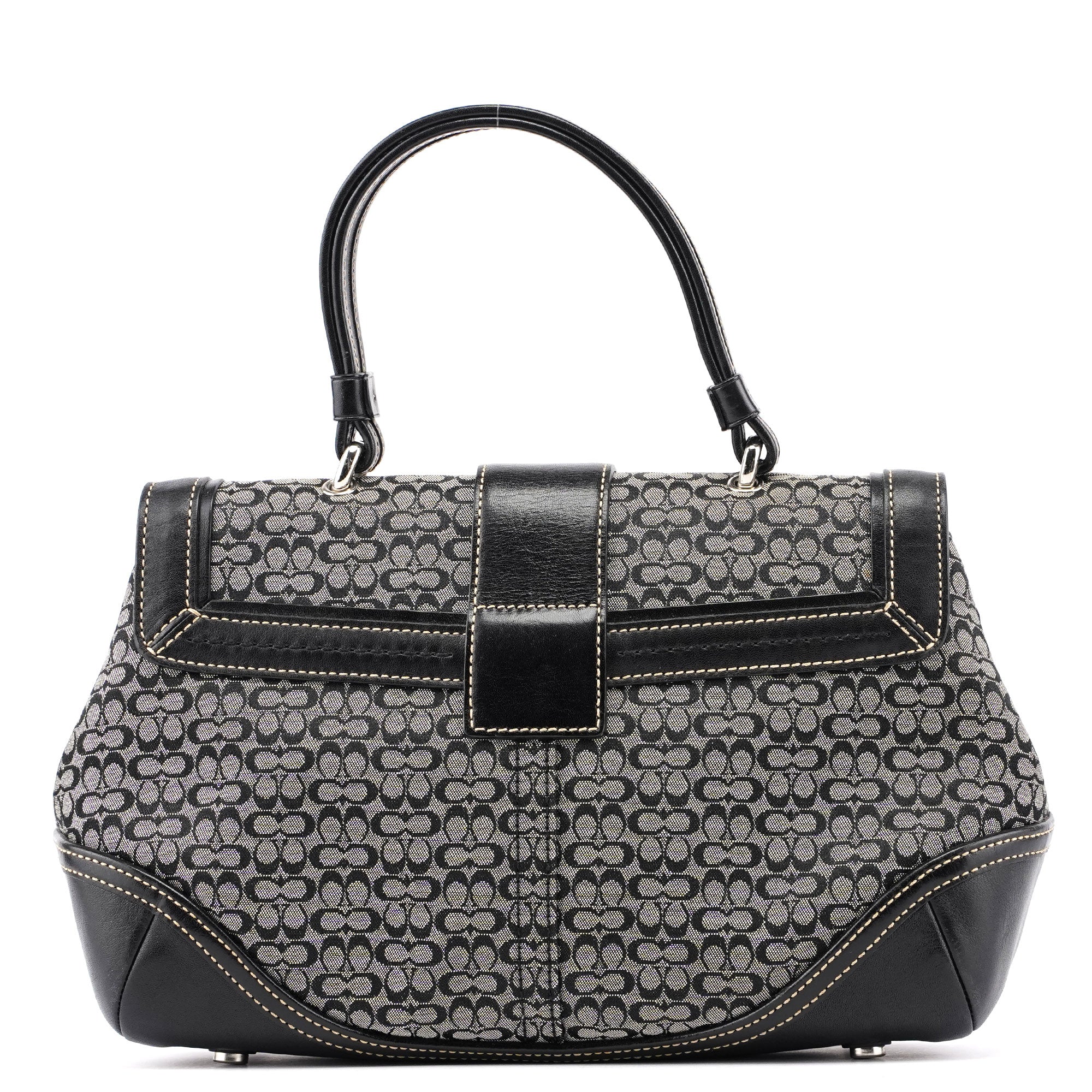 7078 Grey Signature C Soho Top Handle Bag