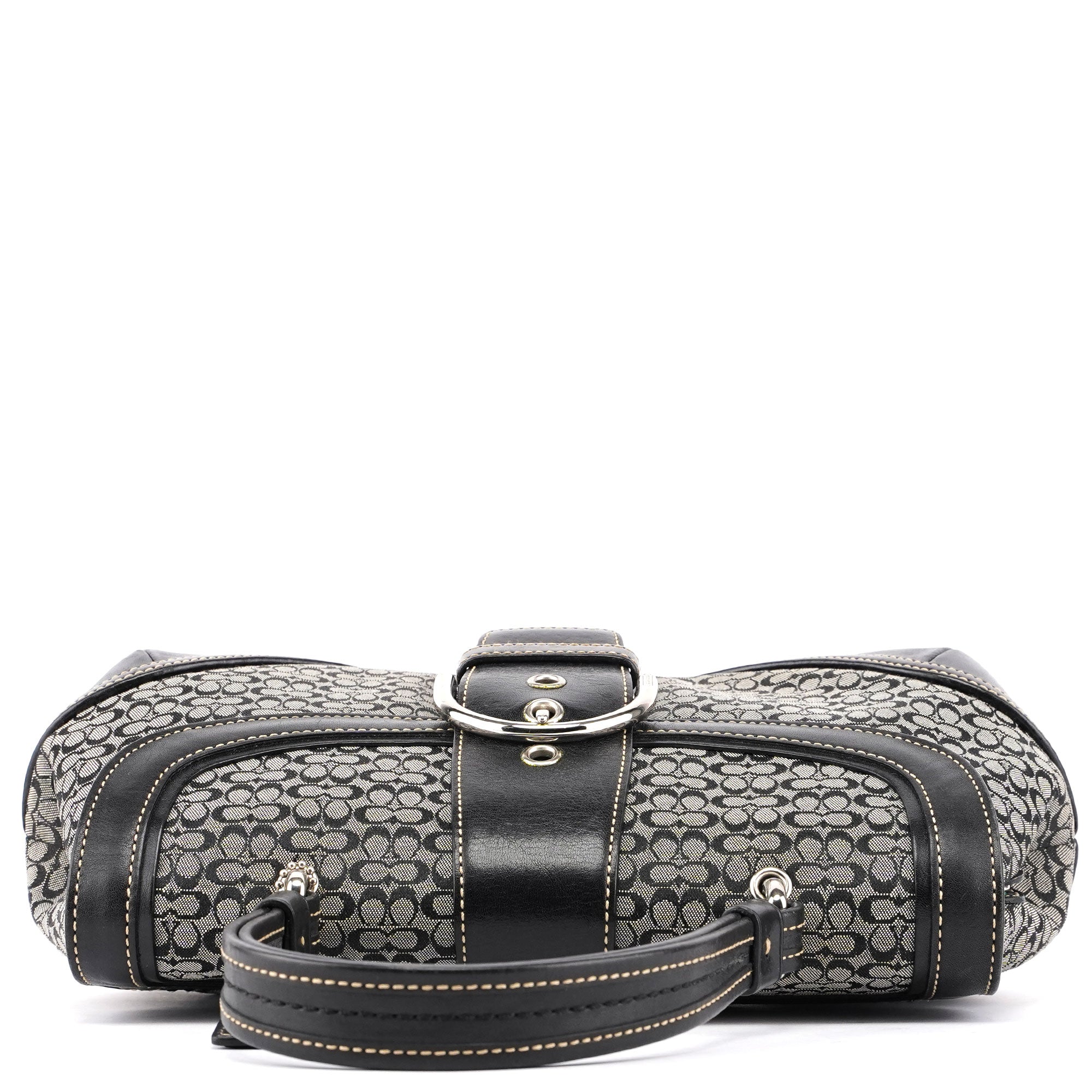 7078 Grey Signature C Soho Top Handle Bag