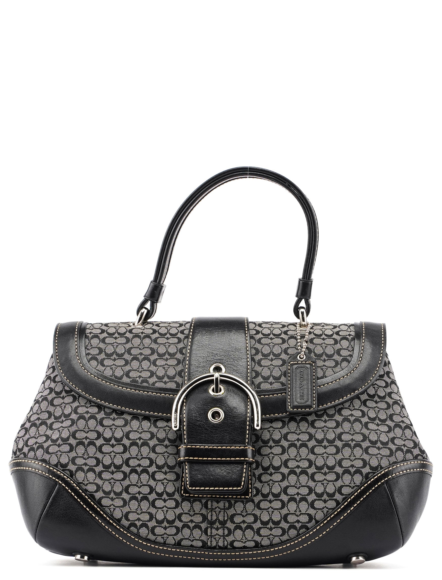 7078 Grey Signature C Soho Top Handle Bag