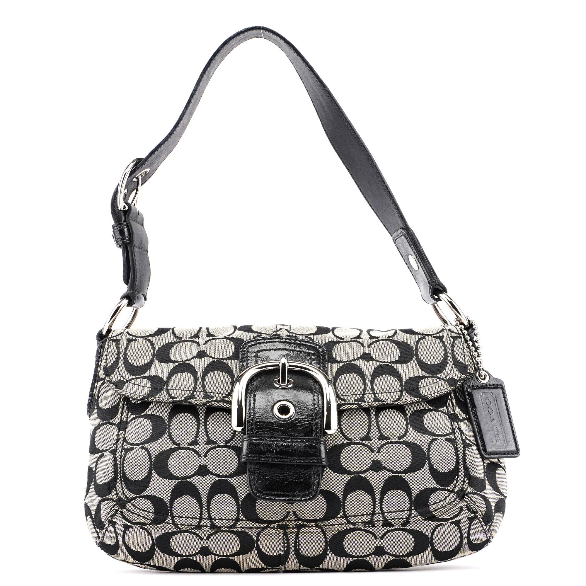 Grey Signature C Soho Shoulder Bag