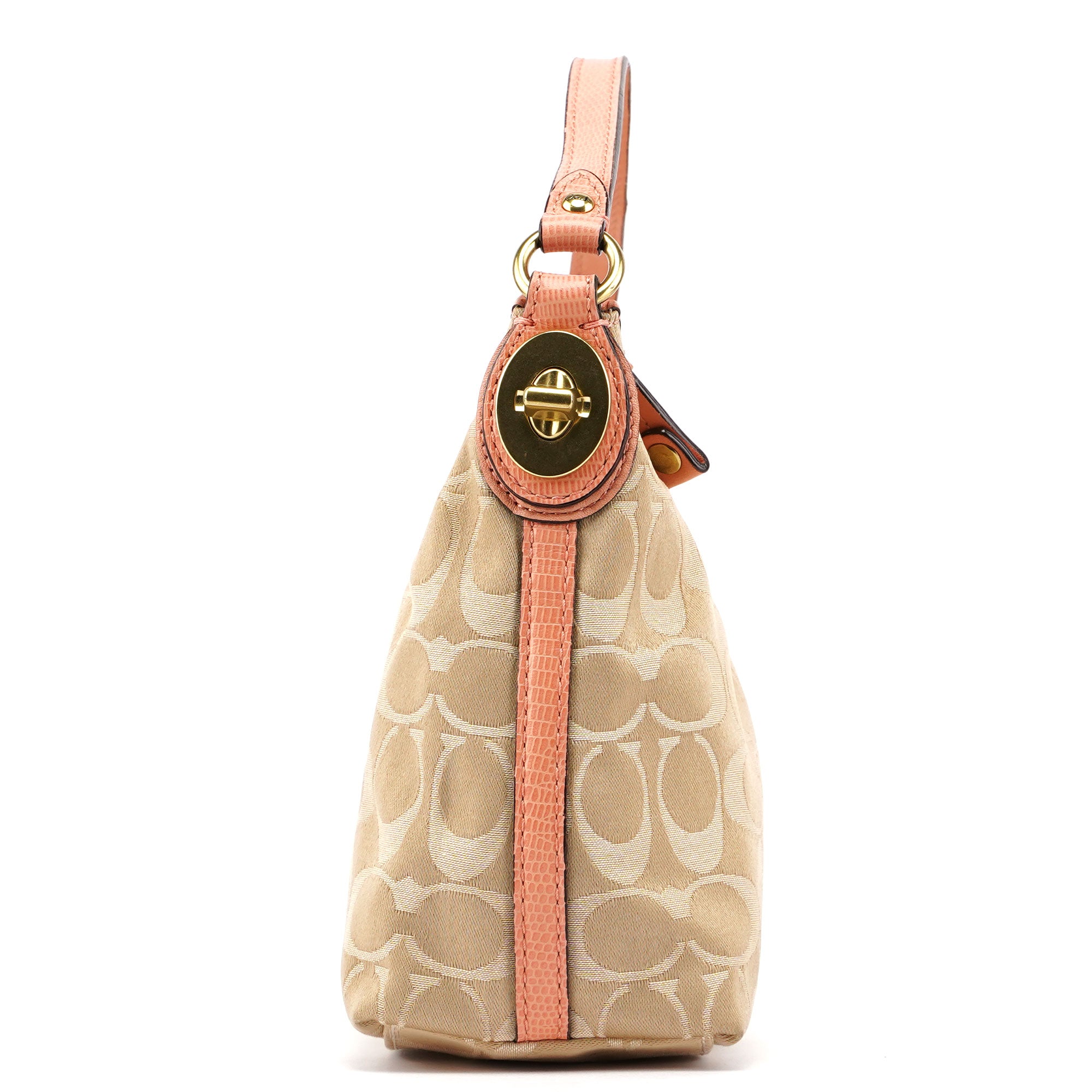 43462 Beige Pink Signature C Shoulder Bag