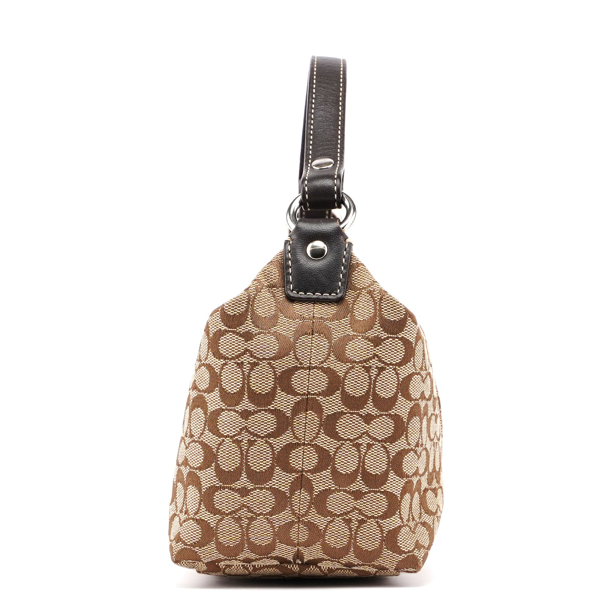 Beige Signature C Mini Hobo Bag