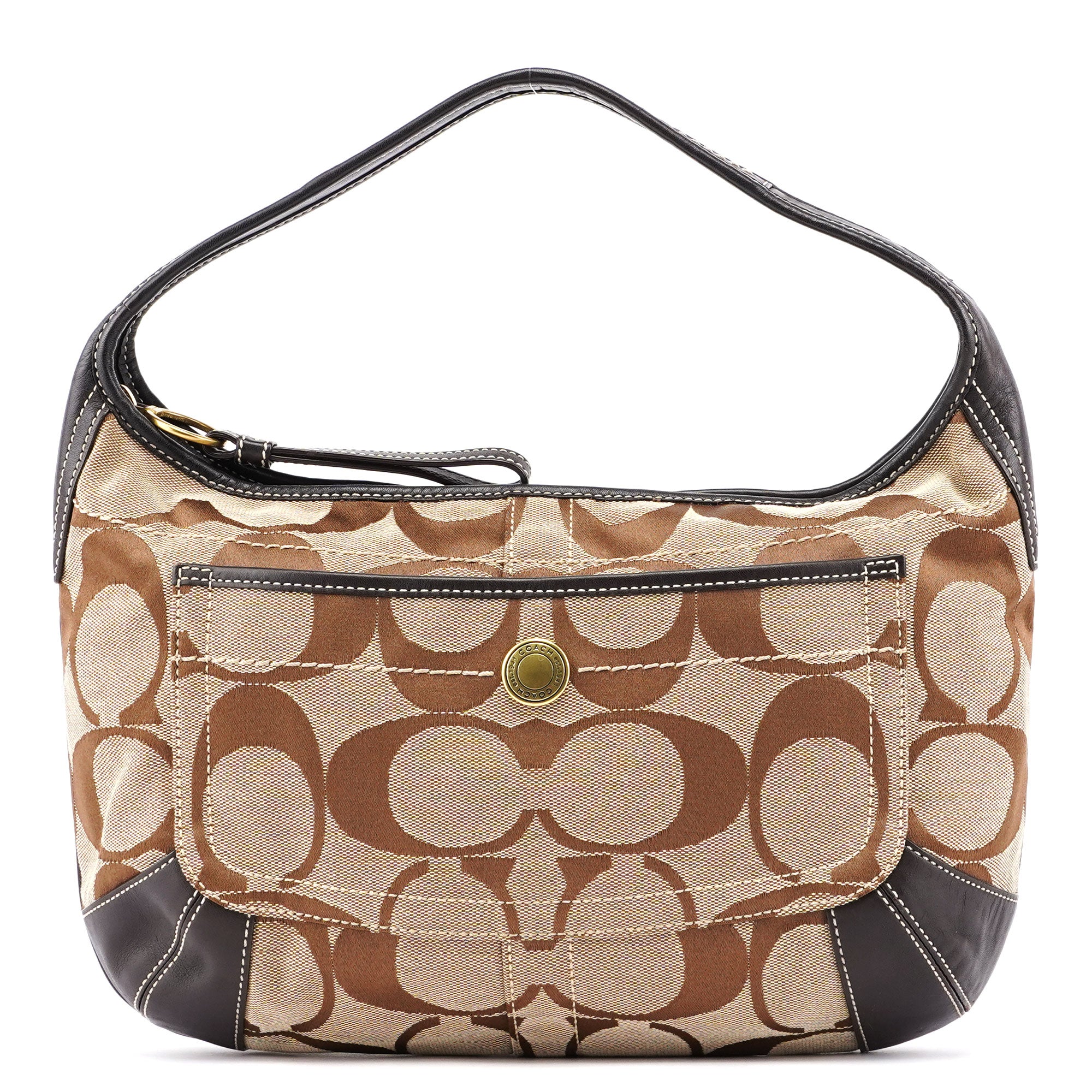 10764 Beige Signature C Ergo Shoulder Bag