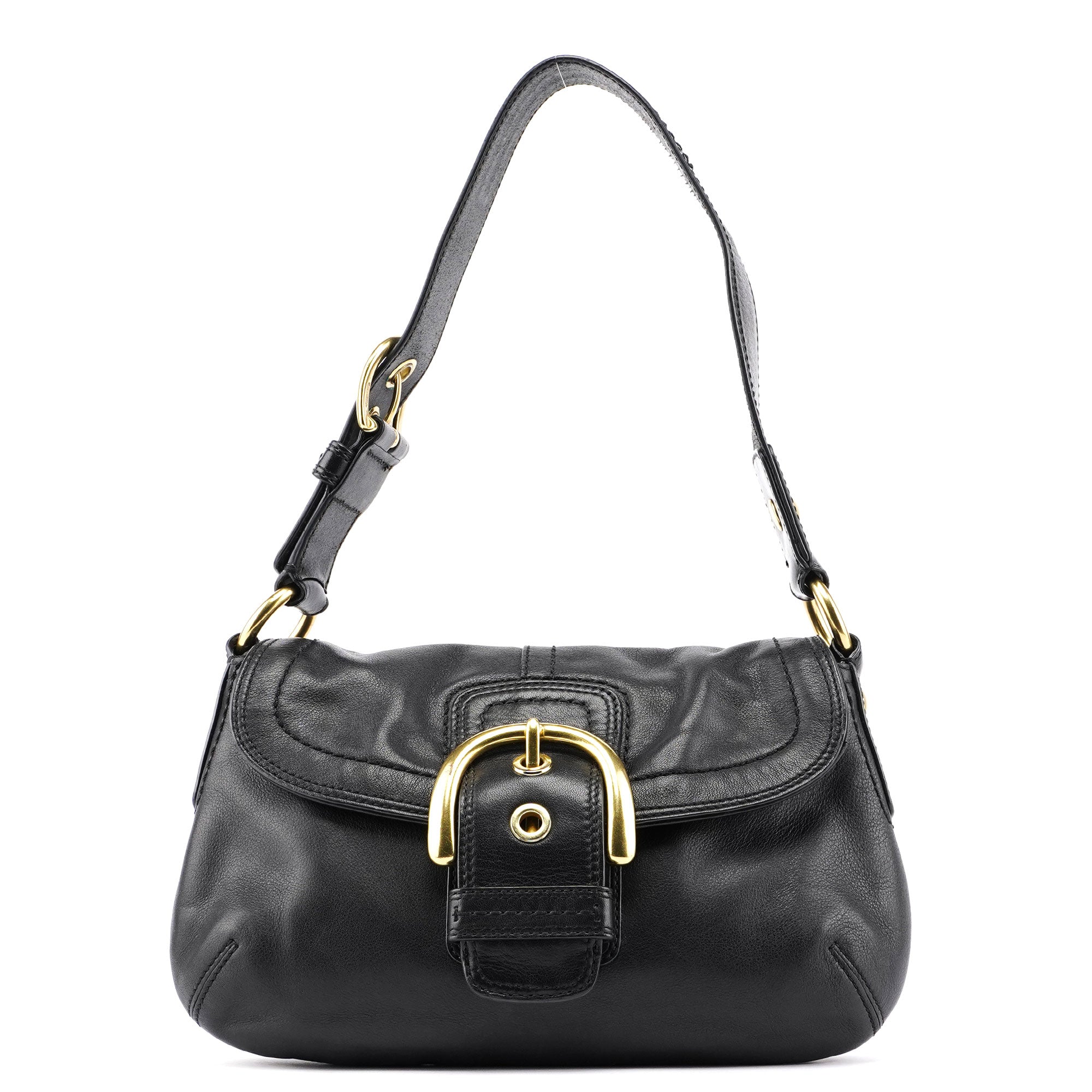 F11840 Black Leather Soho Shoulder Bag