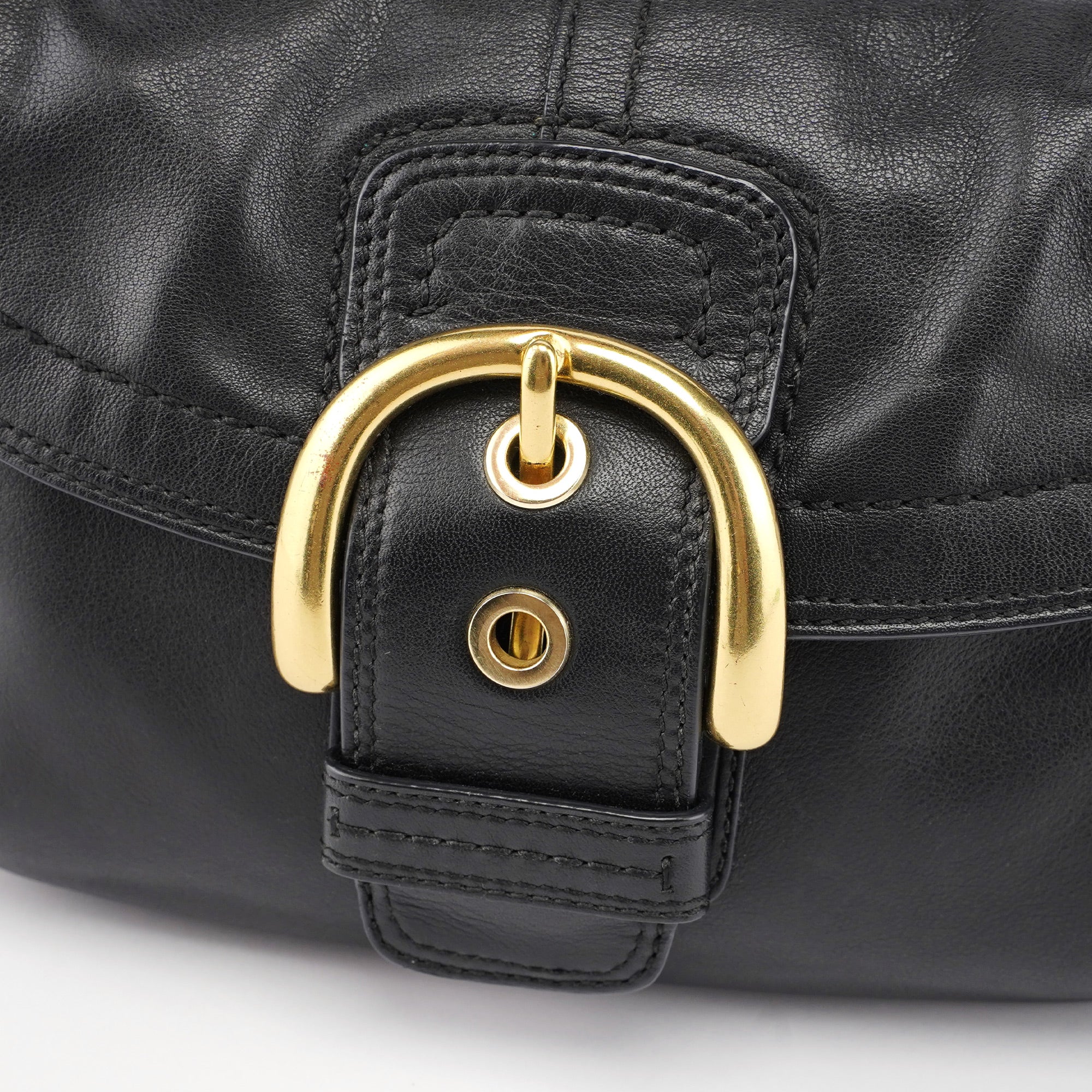 F11840 Black Leather Soho Shoulder Bag