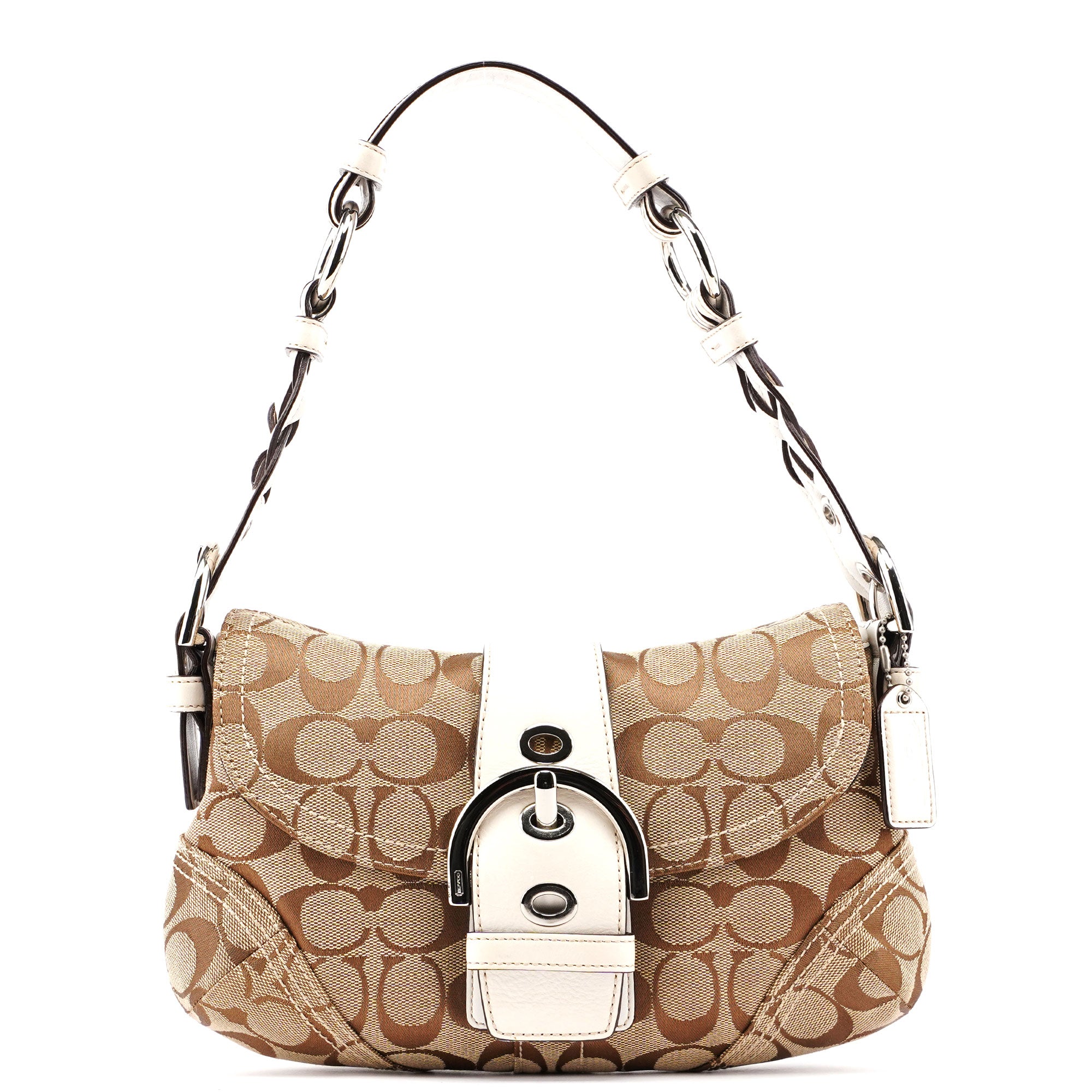 6171 Beige White Signature C Soho Bag