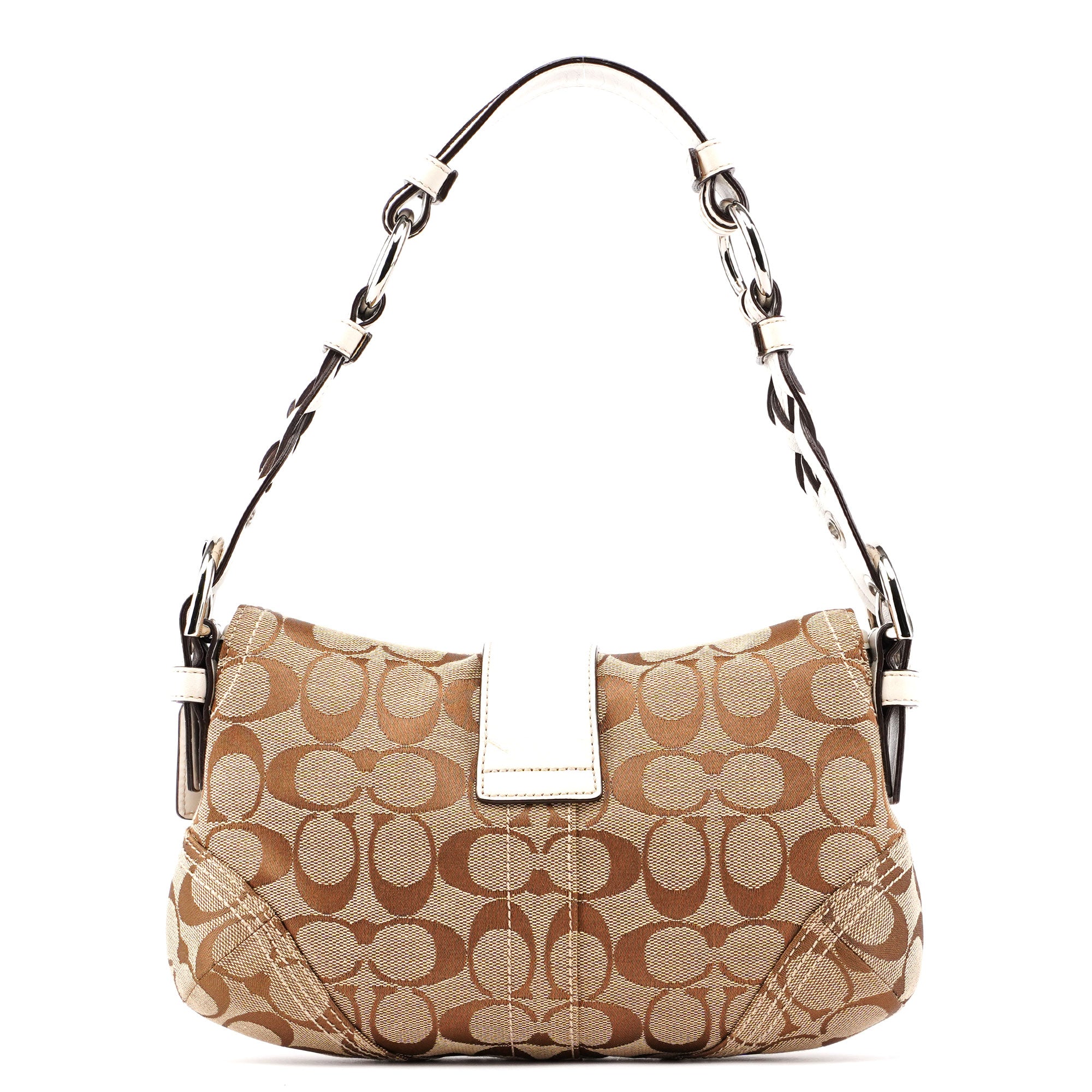 6171 Beige White Signature C Soho Bag