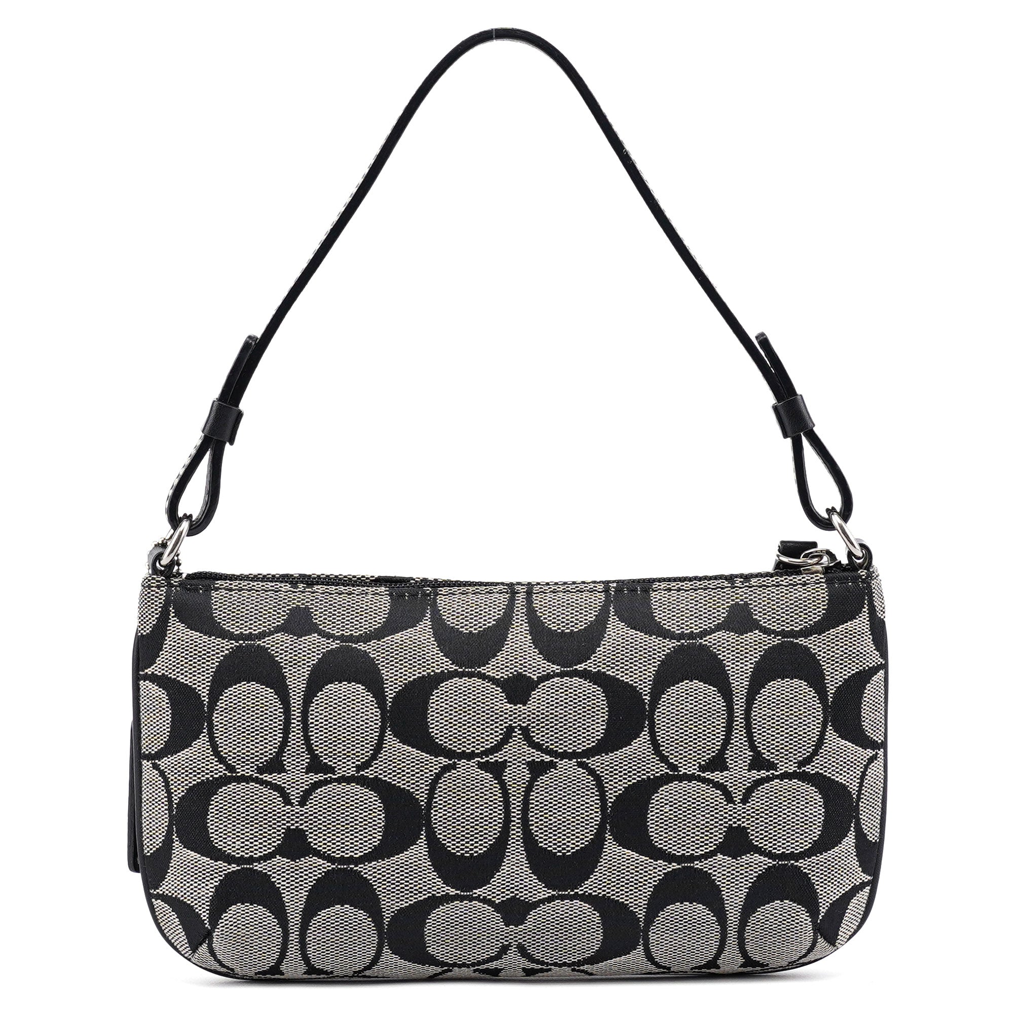 6393 Grey Signature C Demi Shoulder Bag