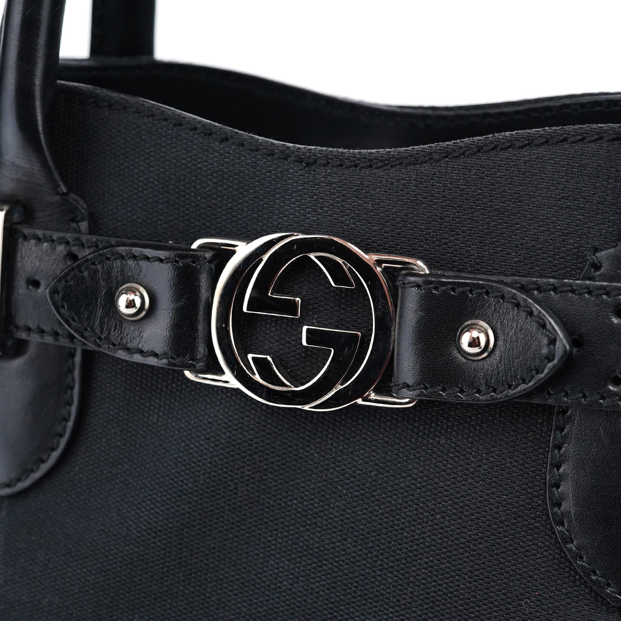 114889 Black Canvas GG Tote Bag