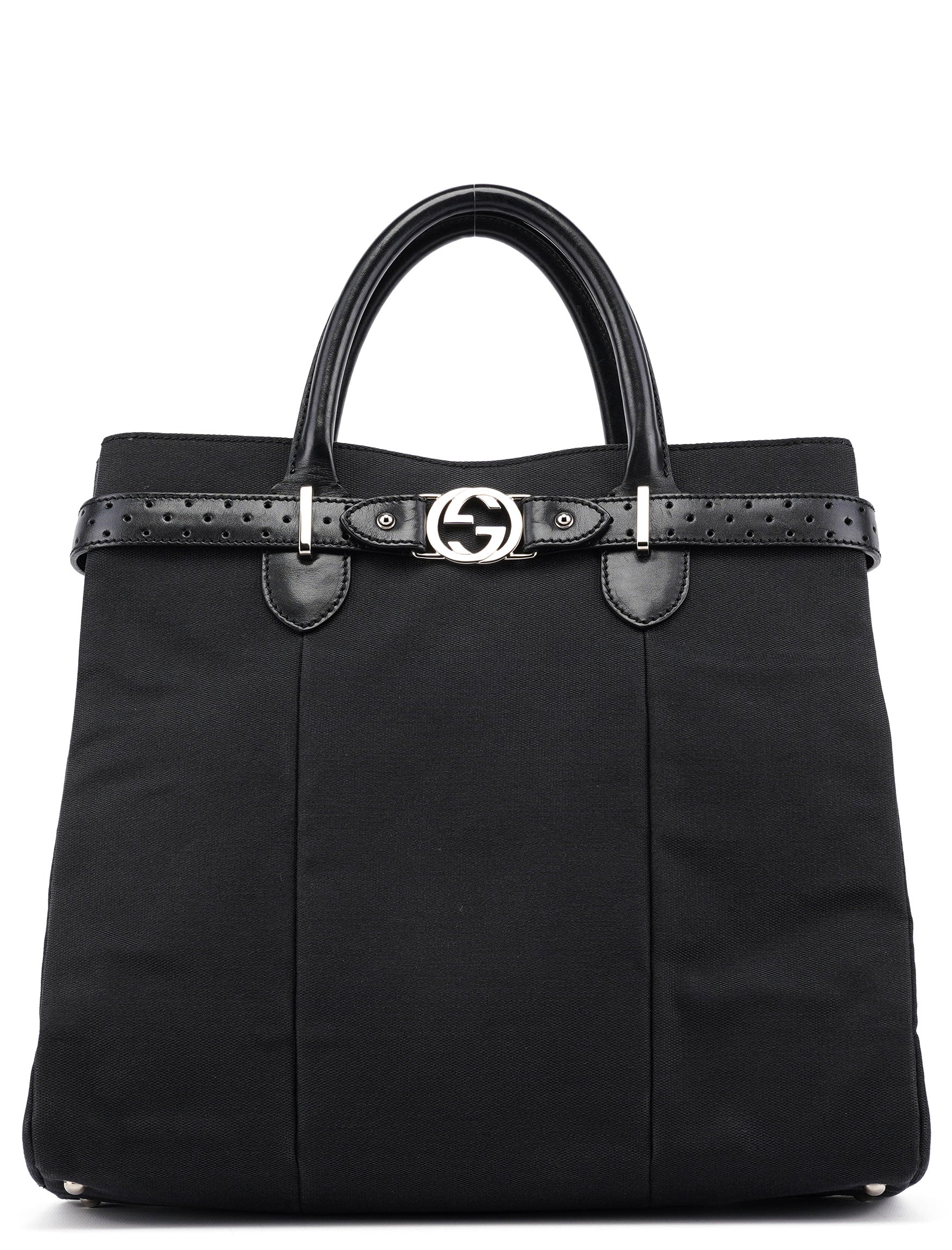 114889 Black Canvas GG Tote Bag