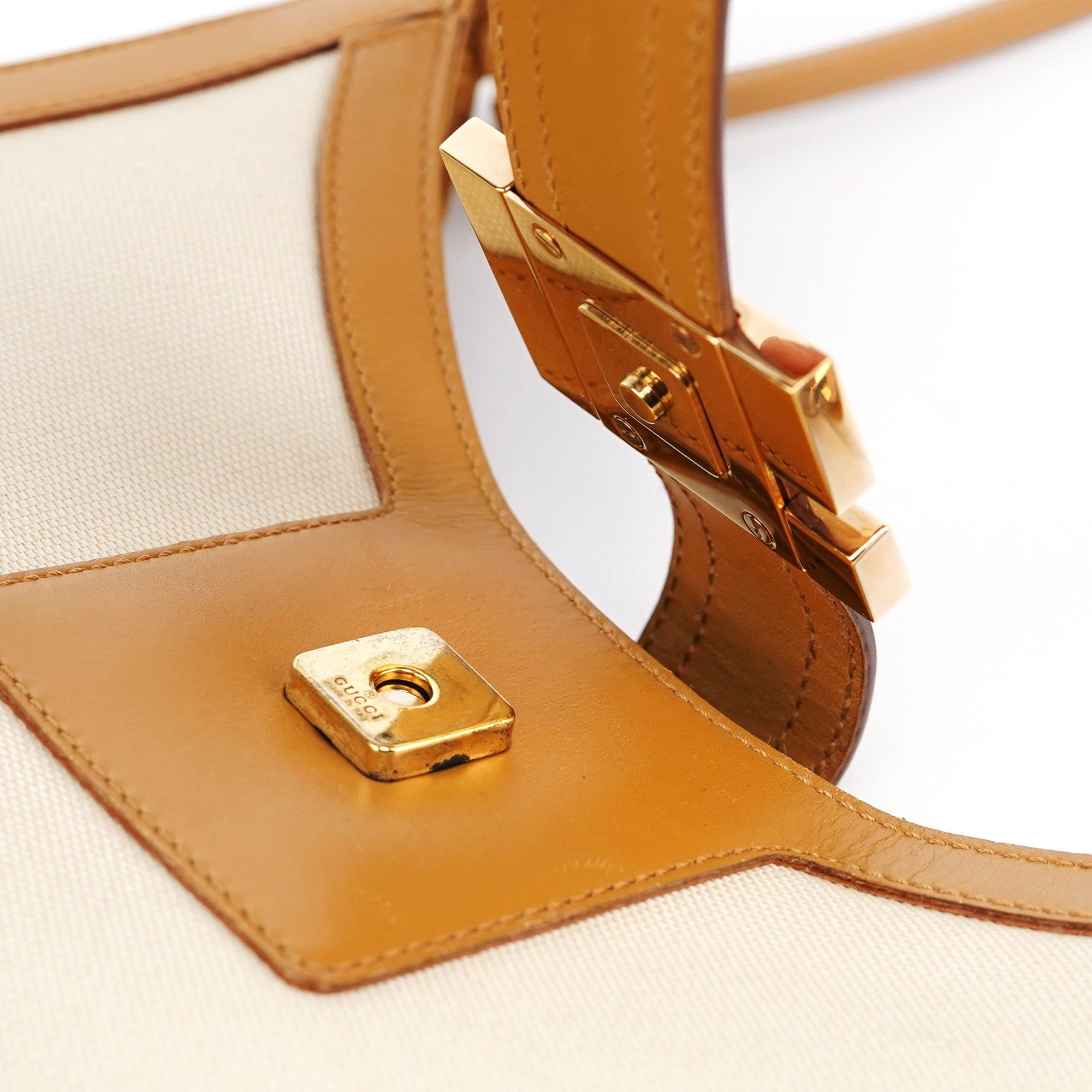 001 4141Beige Square G Jackie Shoulder Bag