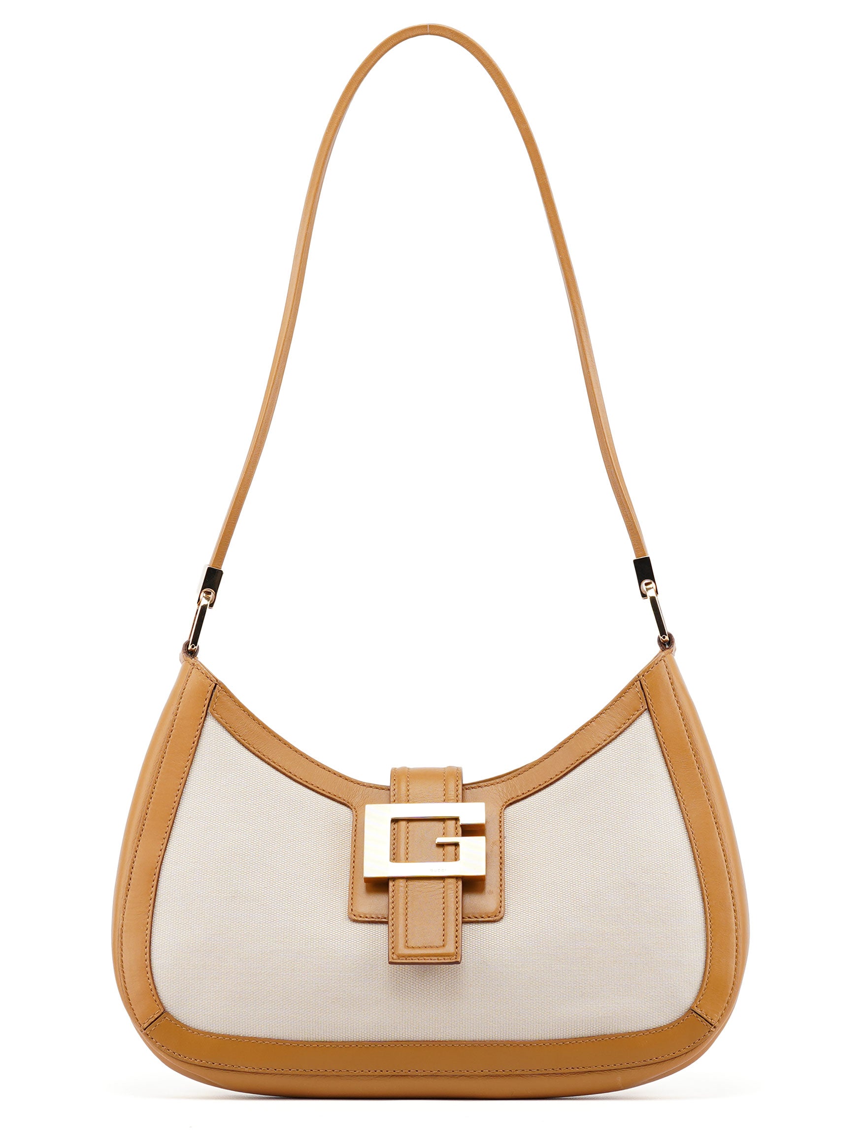 001 4141Beige Square G Jackie Shoulder Bag