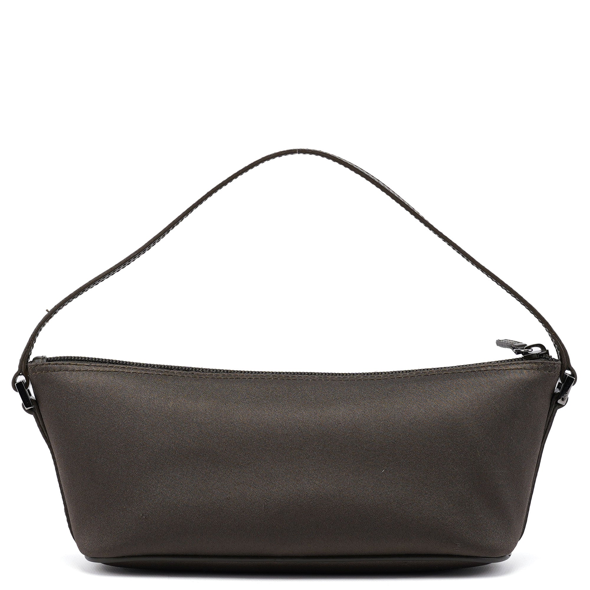 039 1103 Olive Satin Boat Pochette