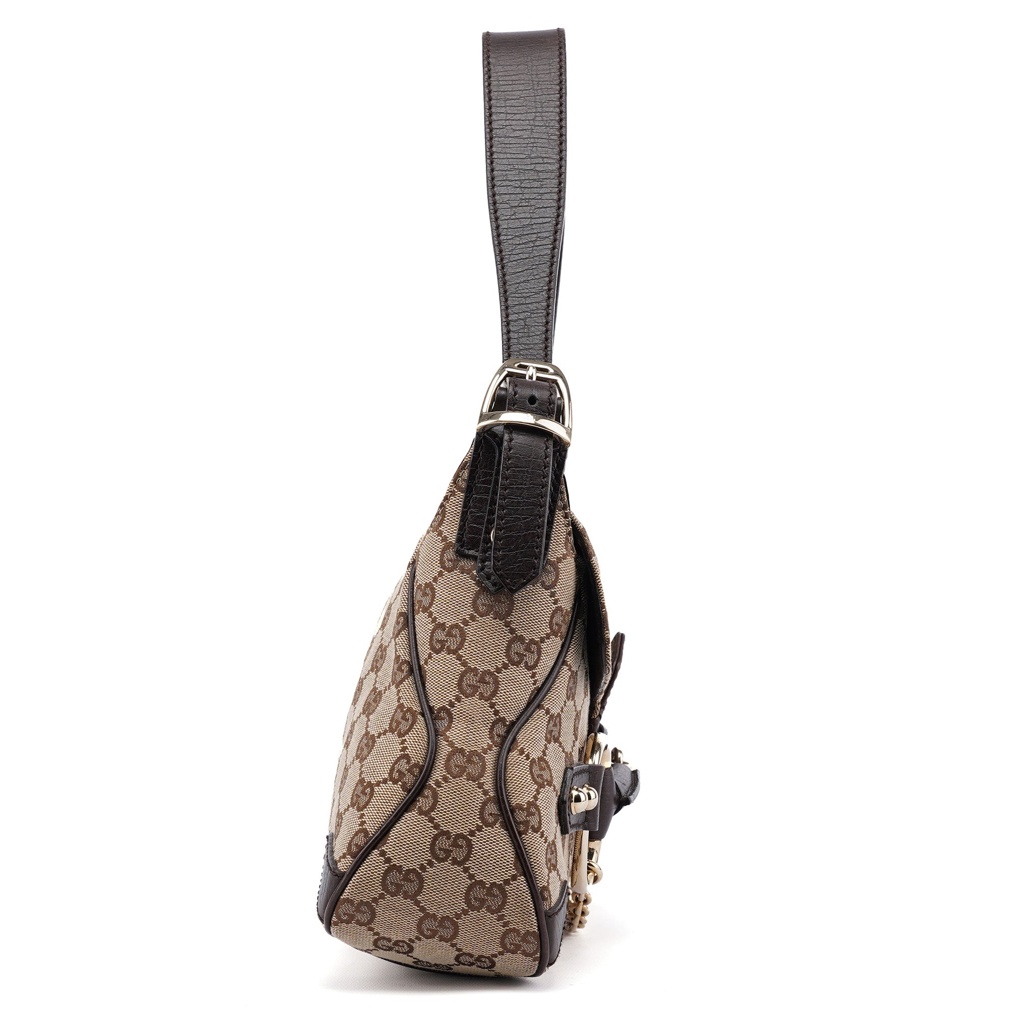 114915 Beige GG Horsebit Hobo Shoulder Bag