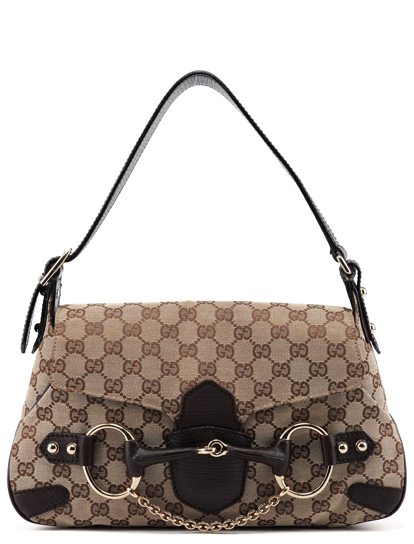 114915 Beige GG Horsebit Hobo Shoulder Bag