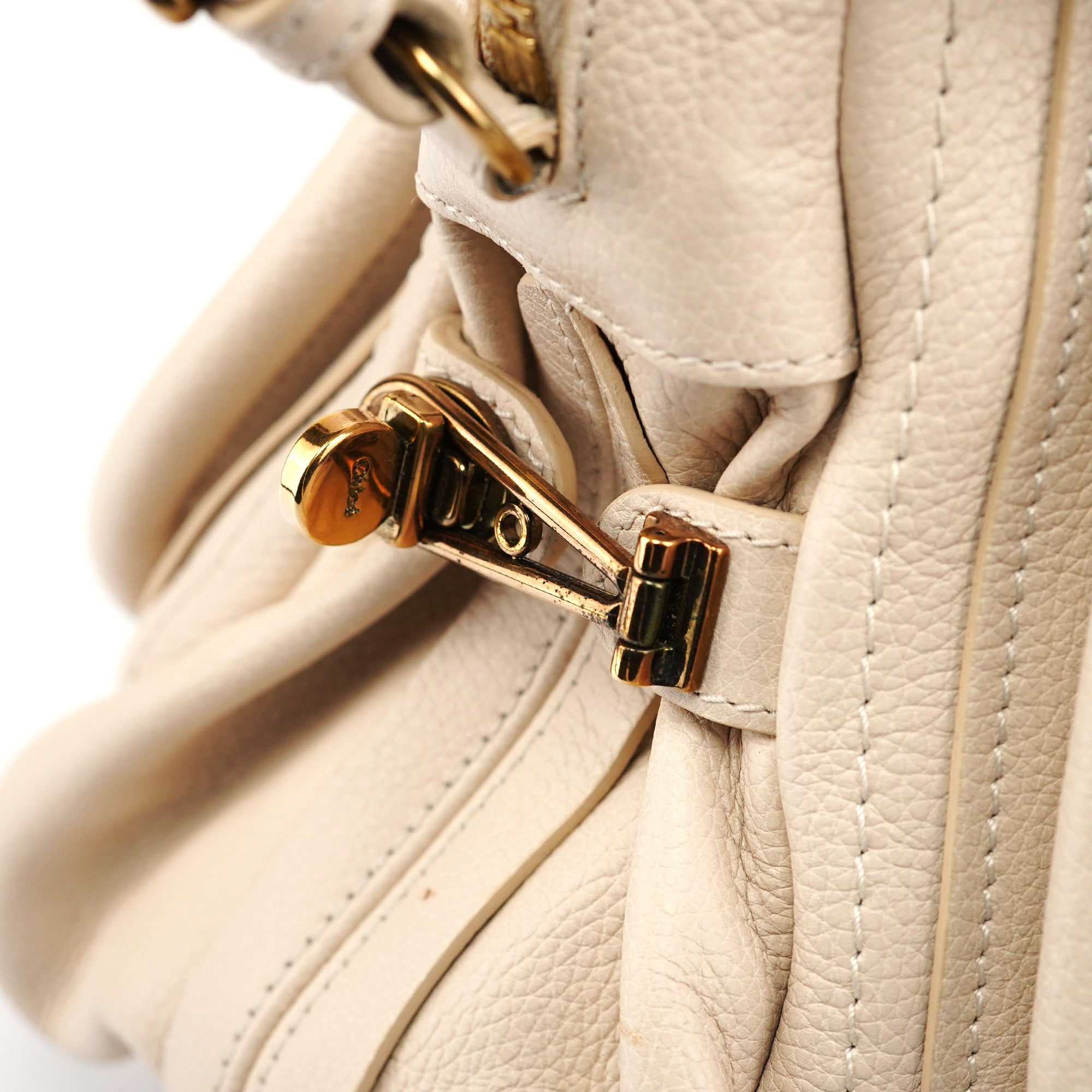 Beige Leather Paraty 2-Way Shoulder Bag