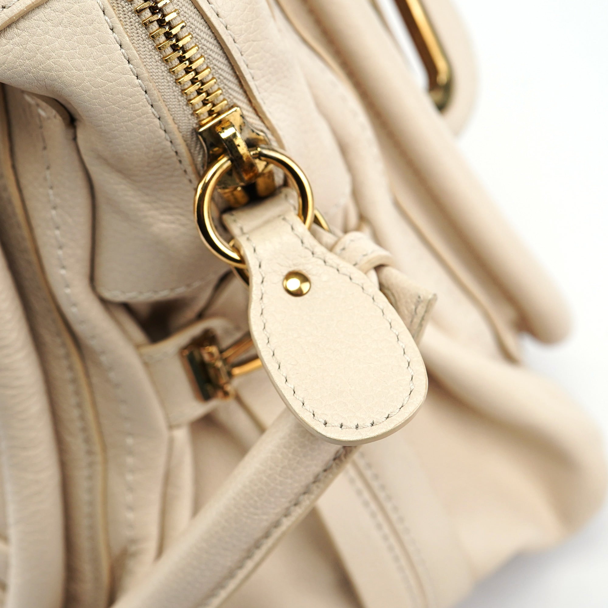 Beige Leather Paraty 2-Way Shoulder Bag