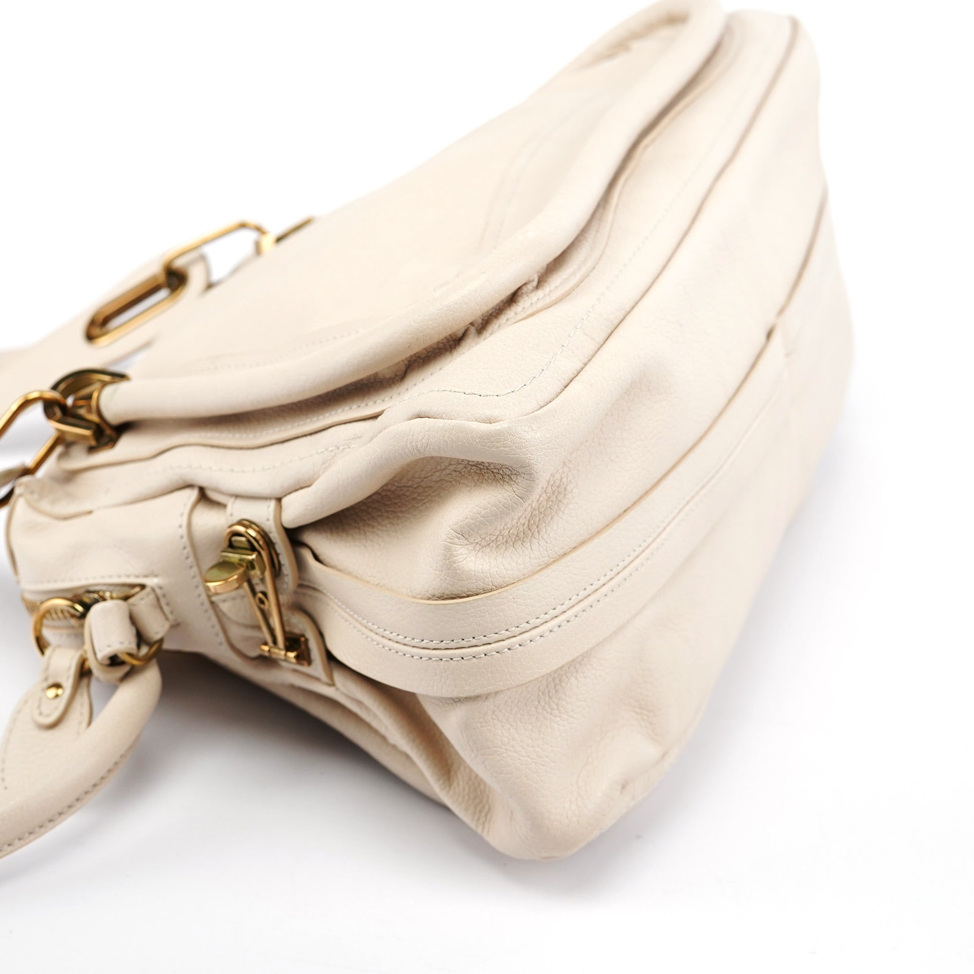 Beige Leather Paraty 2-Way Shoulder Bag