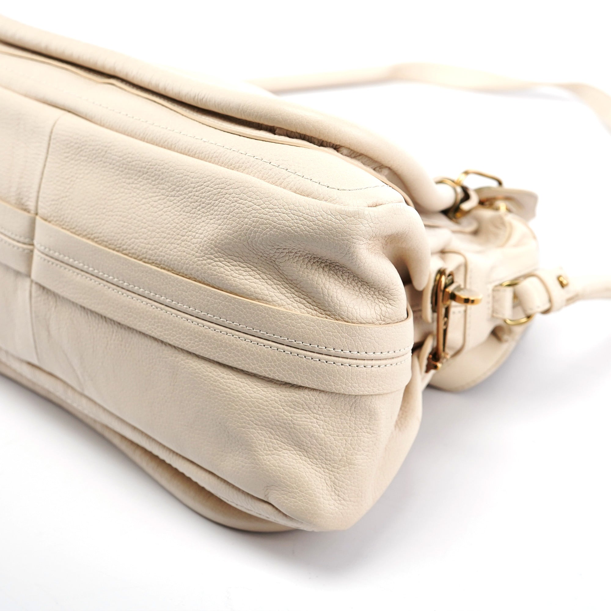 Beige Leather Paraty 2-Way Shoulder Bag