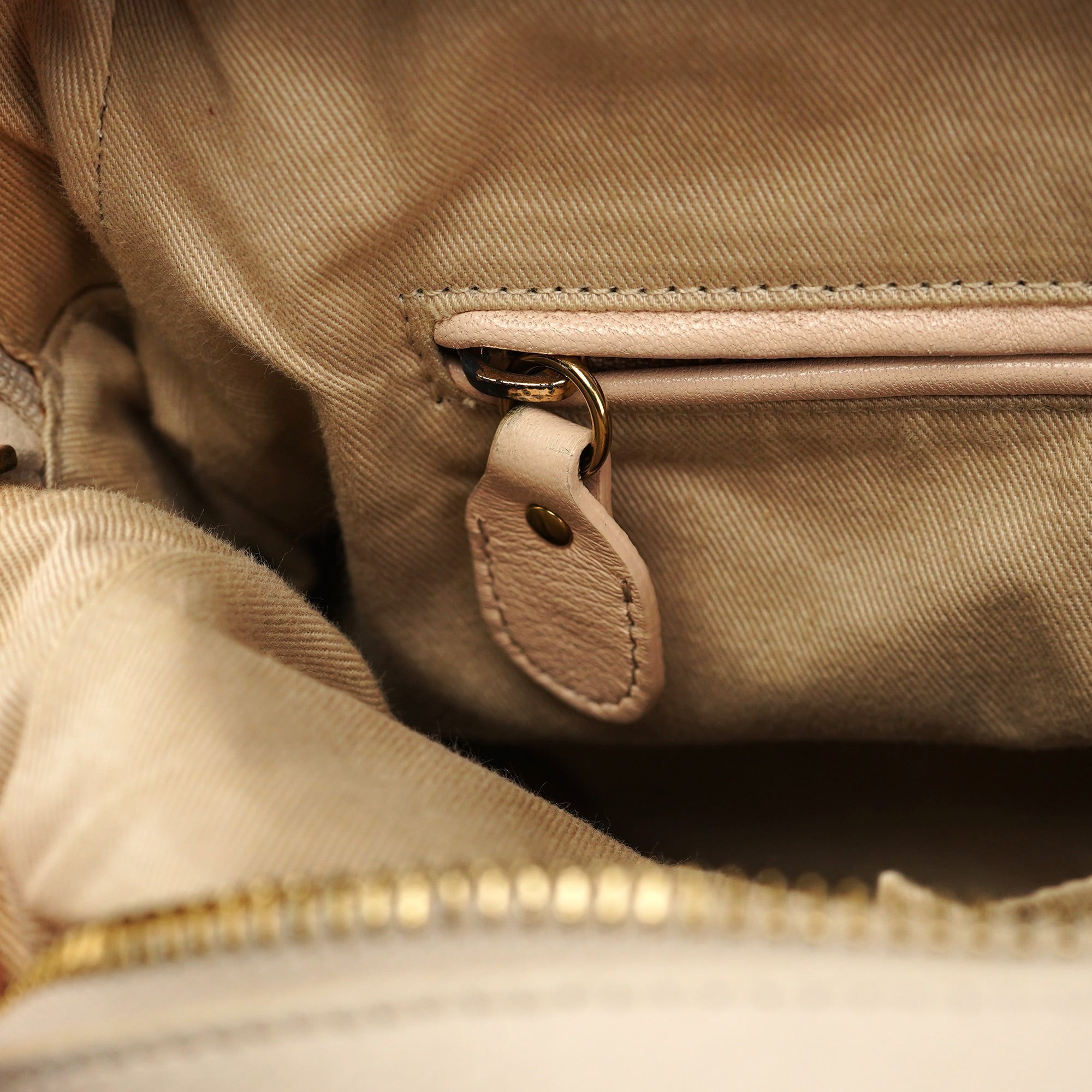 Beige Leather Paraty 2-Way Shoulder Bag