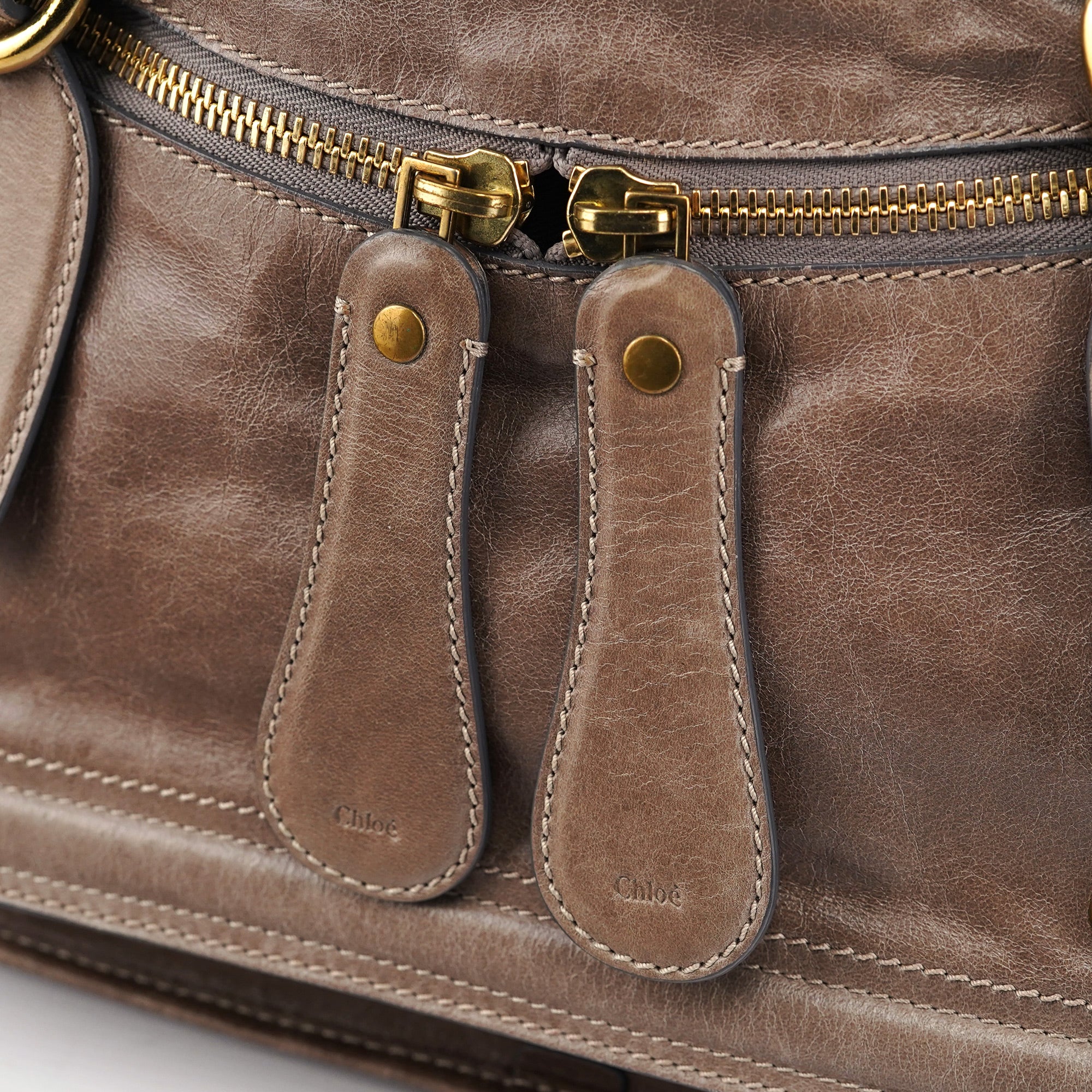 Light Brown Calfskin Bay Tote Bag