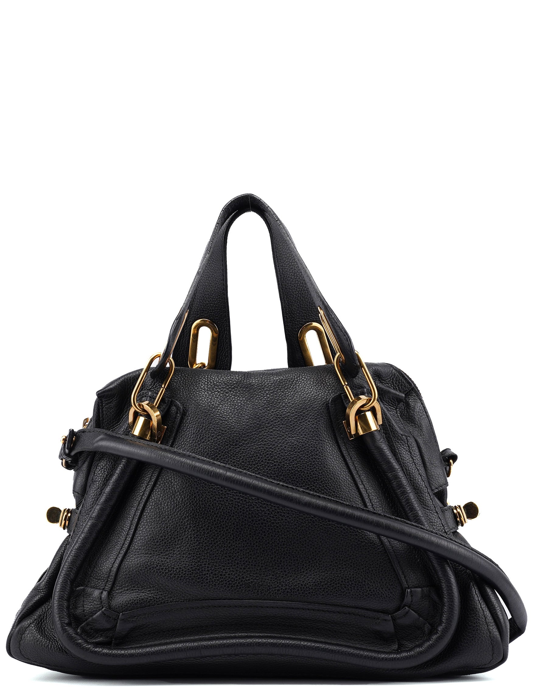 Black Leather Paraty 2-Way Shoulder Bag