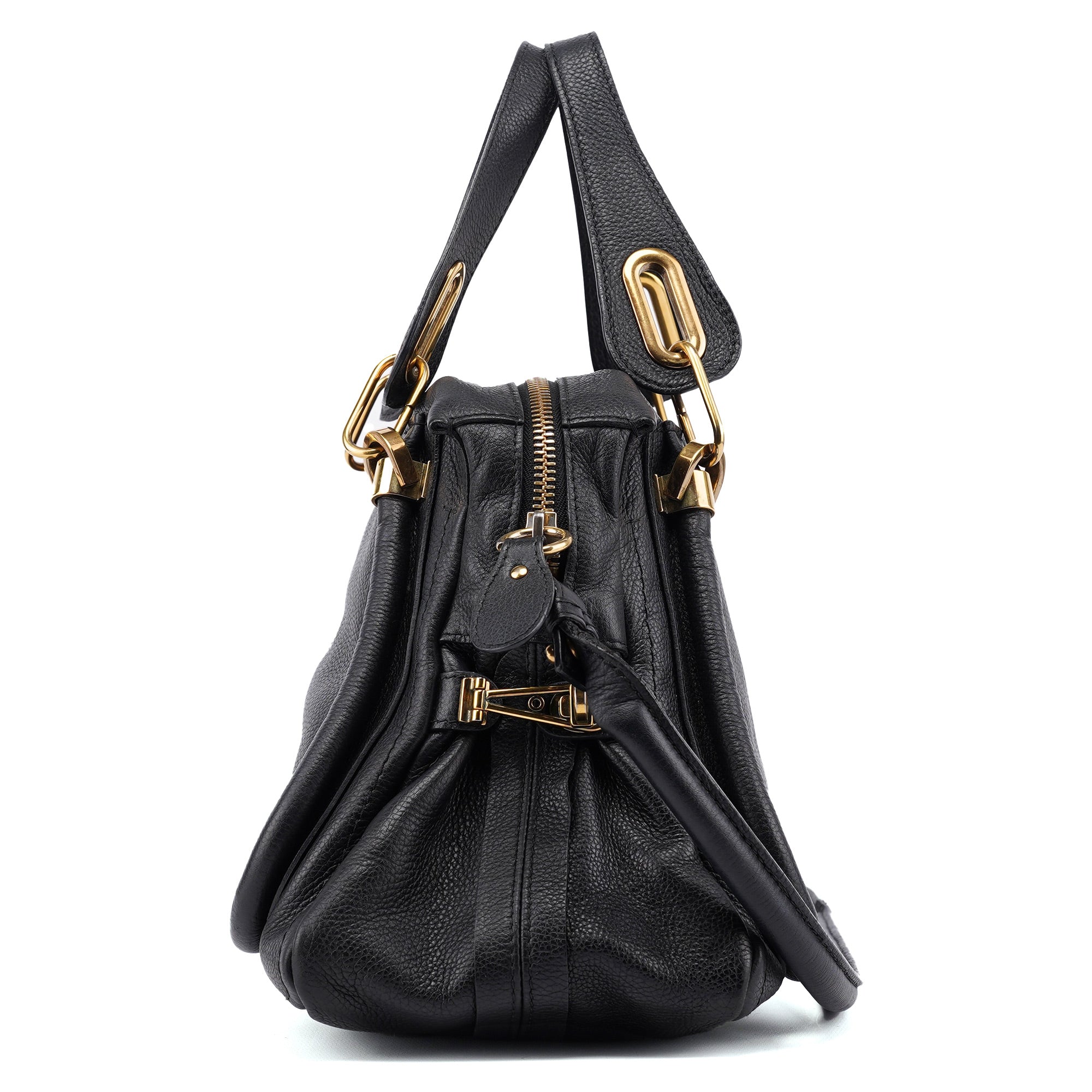 Black Leather Paraty 2-Way Shoulder Bag