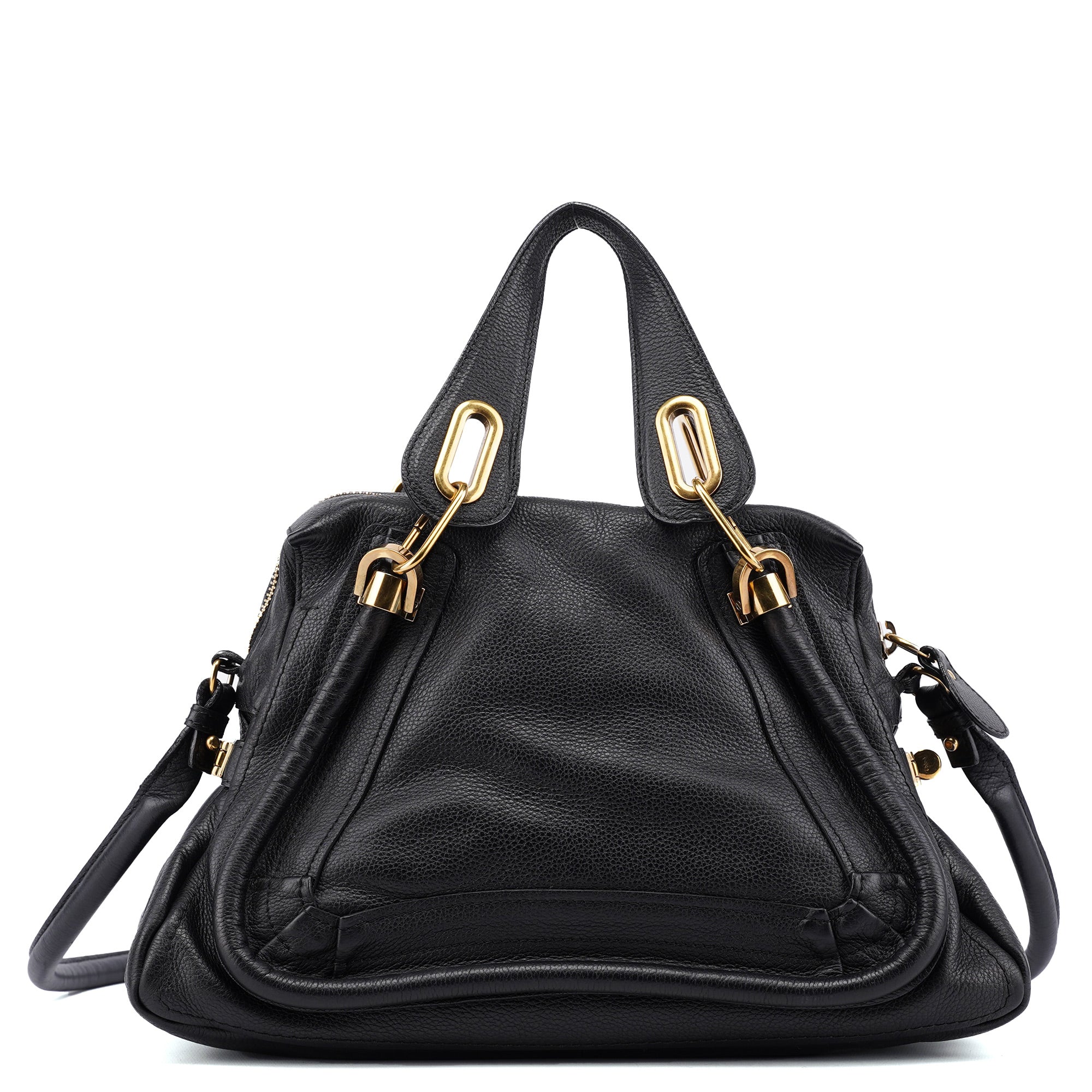 Black Leather Paraty 2-Way Shoulder Bag