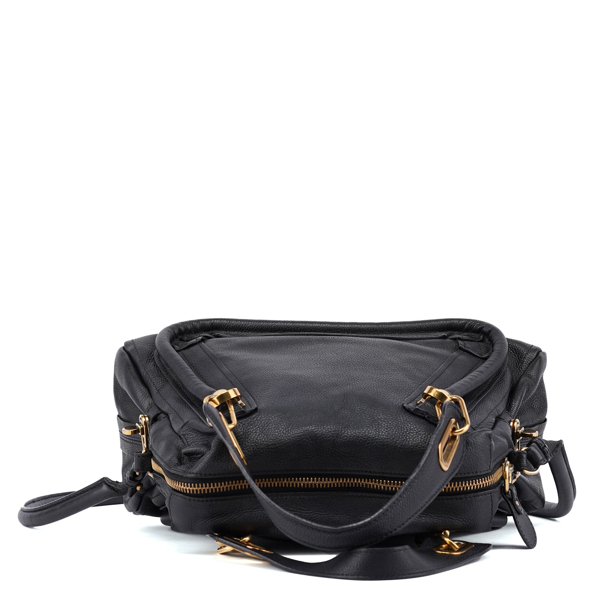 Black Leather Paraty 2-Way Shoulder Bag